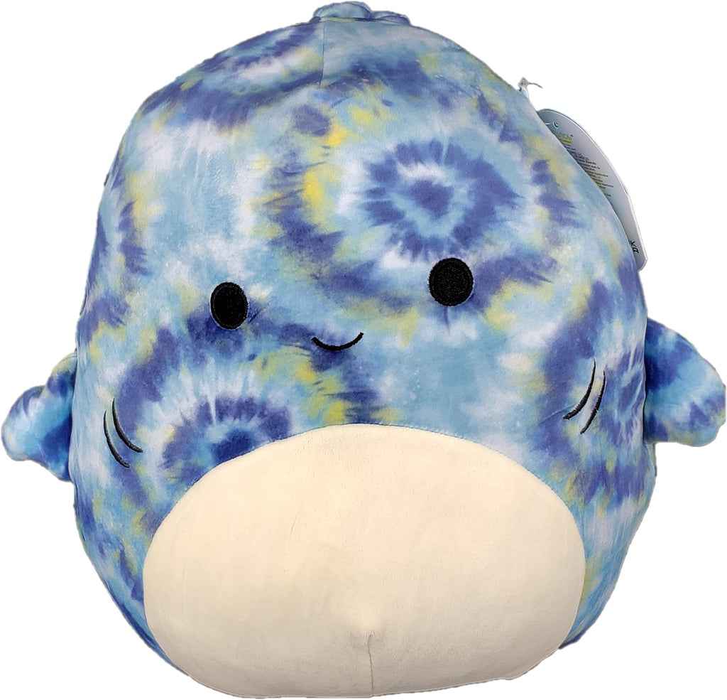 SQUISHMALLOW KellyToys - 8 Inch (20cm) - Luther The Blue Tie Dye Shark - Super Soft Plush Toy Animal Pillow Pal Buddy