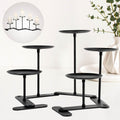 Skiennix Adjustable Candelabra Candle Holder - 5-Candle Iron Design for Pillar Candles | Elegant Black Finish