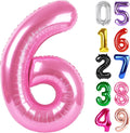 Pink Number 6 Balloon - 40 Inch Giant Foil Balloon for 6th Birthday Party Decorations