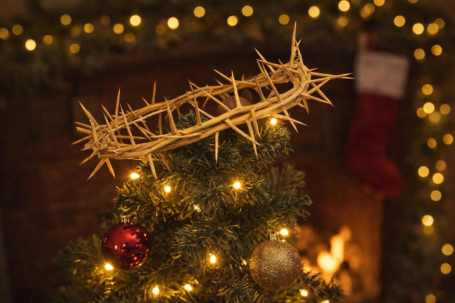 ZULUF Crown of Thorns Ornament - Authentic 7.5" Holy Land Gift from Bethlehem | Passion of Christ