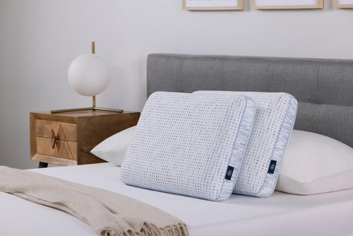 Serta ThermaGel w Memory Foam Pillow with AQUACOOL, Queen (U.S. Standard), White
