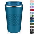 Insulated Coffee Tumbler 12 oz, Stainless Steel Coffee Mug with Lids, Travel Coffee Mug Leak Proof, Double Wall Vacuum Insulated Reusable Coffee Cup, Keep Drinks Hot and Cold (Deep Teal, 12 Ounces)