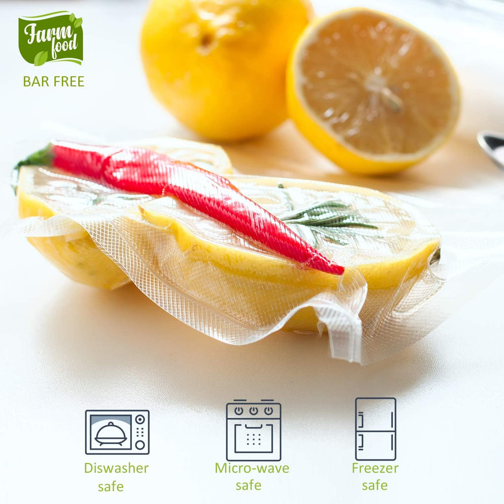 Potane Vacuum Sealer Bags - 6 Pack of Thickened, Smell-Proof & Puncture-Resistant Bags | 11"x20' & 8"x20'