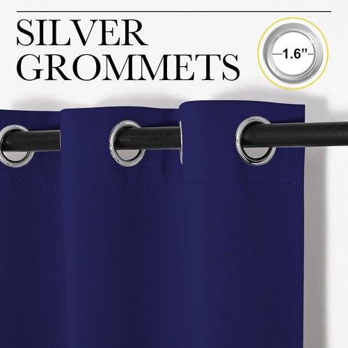 NICETOWN Blackout Curtains - All Season Thermal Insulated Grommet Drapes for Kids' Room | Royal Blue, 55 x 68 Inches