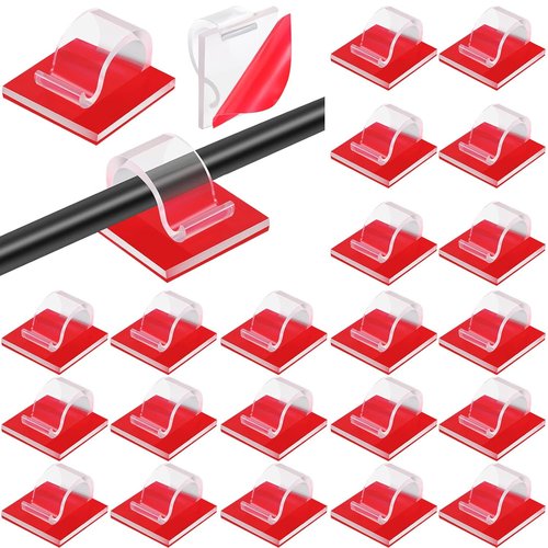 Namalu Mini Cable Clips - 60 Self-Adhesive Hooks for Christmas Lights | Clear, Small Size