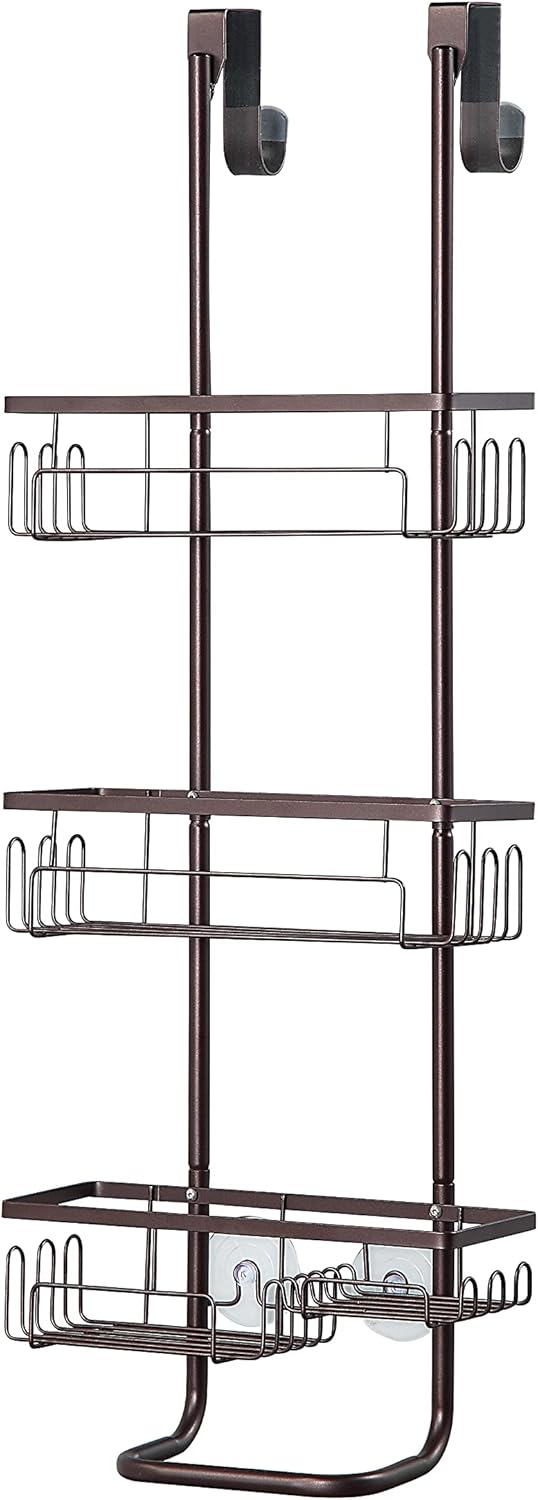 SunnyPoint Classic Metal Shower Caddy - Over Door Hanging Storage Organizer Basket