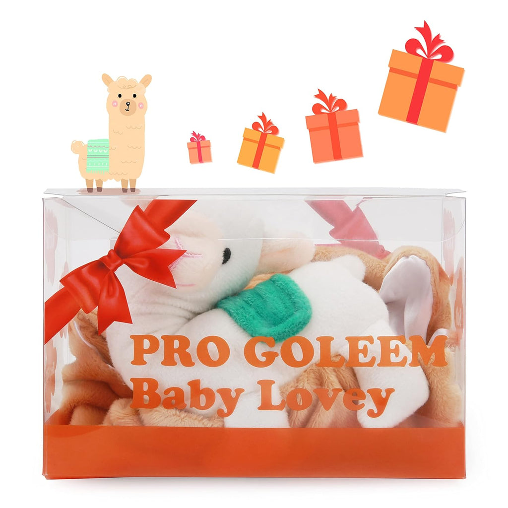 Pro Goleem Llama Security Blanket - Soft Lovey for Babies | 14-Inch Infant Snuggle Toy