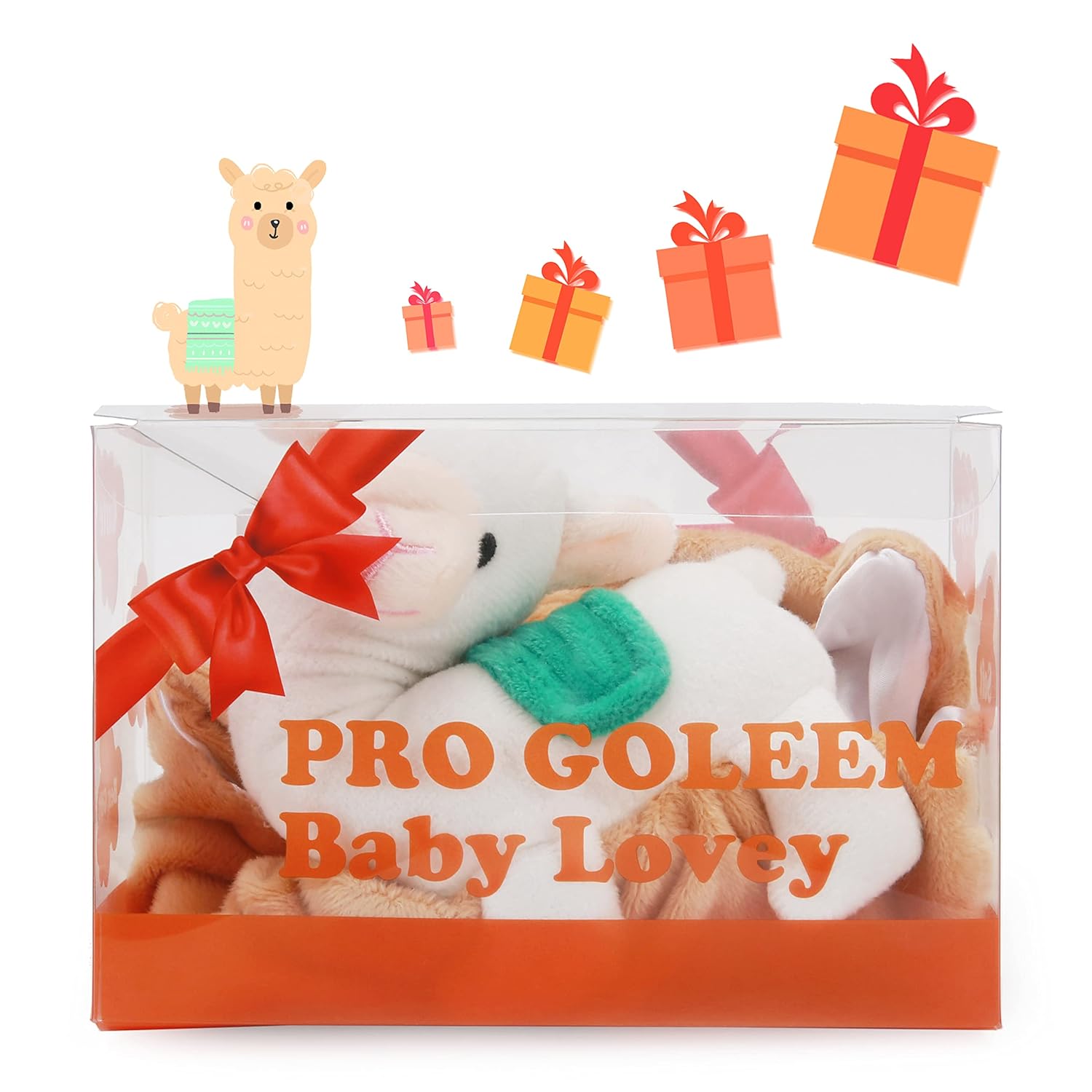 Pro Goleem Llama Security Blanket - Soft Lovey for Babies | 14-Inch Infant Snuggle Toy