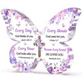 Christian Gifts for Women Faith, Butterfly Acrylic Plaque Sign, Christian Gifts for Women on Mothers Day Birthday, Spiritual Present for Female Friend Family, 5x3.8x0.5 Inch - Purple