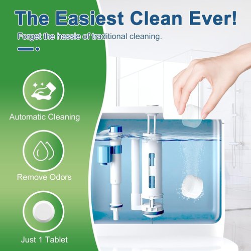 Msvvko Toilet Bowl Cleaner Tablets - 30 Pack Automatic Hands-Free Cleaning for Fresh Bathrooms