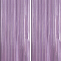 ParyWoo Light Purple Streamers - 8.2FT Metallic Lavender Foil Fringe Curtains for Parties & Events