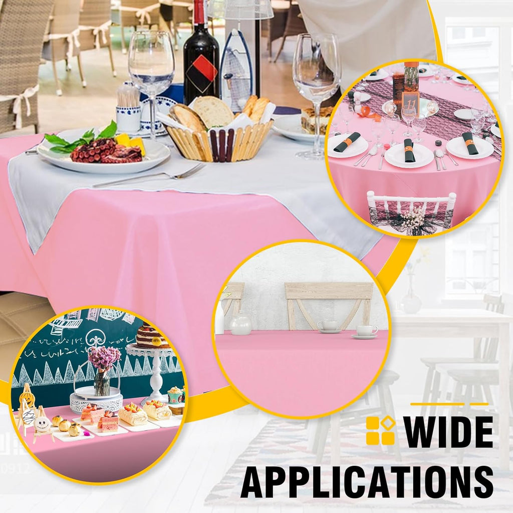 Regine Switzerland 20 Pack Pink Disposable Table Cloths - 54 x 108 Inches for Parties & Events