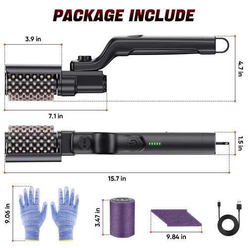 Electric Rotary Grill Brush for BBQ – 304 Stainless Steel Rotary Brush Head, Anti-Shedding Bristles, Rechargeable 3-Speed Power Control, Up to 90-Min Runtime, Outdoor Grill Cleaner Black