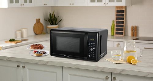 Emerson MW7302B Compact Microwave Oven - 700W Touch Control with LED Display | 0.7 Cu. Ft. Black