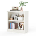 Fllution 2-Shelf Bookcase, 32 in Tall Cream White 31.5 in Wide Floor Standing Bookshelf, Floor Standing Display Storage Shelves with Adjustable Shelves for Living Room Hallway Home Office Bedroom