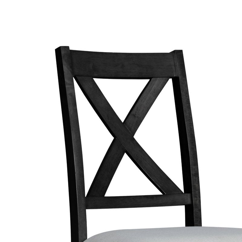 Oden Dining Chair Set of 4 - Black and Gray X-Back Design