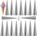 Skiennix Cream Horn Molds - 16 Large Stainless Steel Baking Cones for Danish Pastry | 4.7 Inch