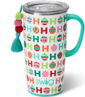 Swig Life 22oz Travel Mug, Insulated Tumbler with Handle and Lid, Cup Holder Friendly, Dishwasher Safe, Stainless Steel, Travel Coffee Cup, Insulated Mug with Lid (HoHoHo)