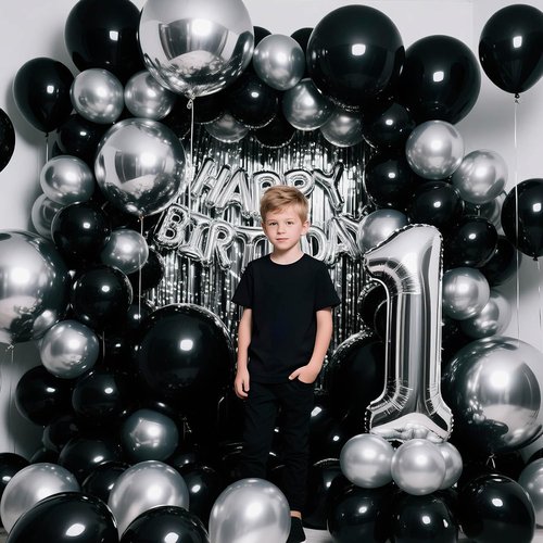 Black Balloon 12 Inch - 110pcs Premium Latex Balloons for Birthday, Baby Shower, Wedding | Includes 2 Ribbons