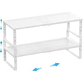 Wobmmi Expandable,Adjustable & Stackable Spice Rack, Cabinet Kitchen Countertop Shelf Organizer,Metal Pantry Storage Shelves - Space-Saving Storage Solution(2Packs/White/Medium)