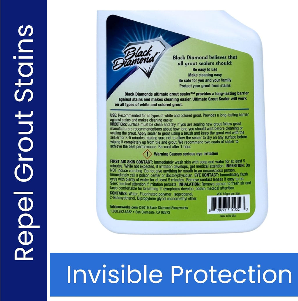 Ultimate Grout Sealer - Professional Strength Tile, Stone & Grout Protection | Easy-Clean, Stain & Moisture Repellent - Low Odor Contractor Grade (Quart)