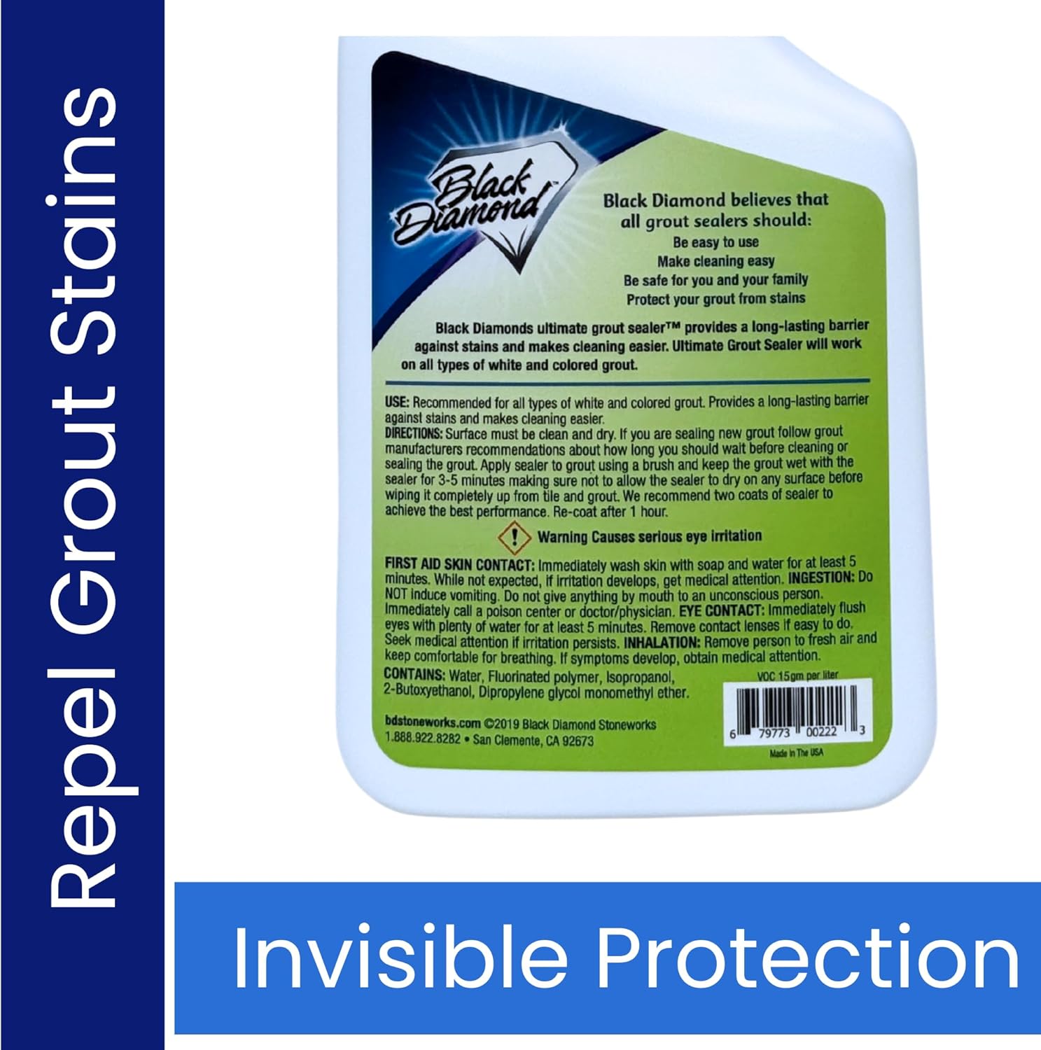 Ultimate Grout Sealer - Professional Strength Tile, Stone & Grout Protection | Easy-Clean, Stain & Moisture Repellent - Low Odor Contractor Grade (Quart)