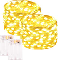 Skiennix 33FT 100LED Warm White Fairy Lights - Battery Operated, Waterproof, Timer Function for Indoor/Outdoor Use