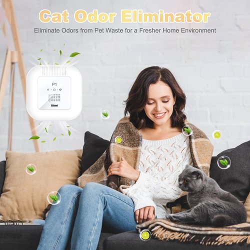 EEland Cat Litter Deodorizer – 99% Odor Removal, Ozone Air Purifier for Pets, Strong Odor Eliminator for Litter Box, Toilet, Closet, Cabinet, Shoe, Garage