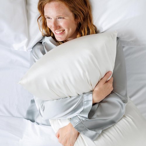 Fishers Finery 100% Pure Mulberry Silk Pillowcase Set - Luxurious White King Size (2 Pack)