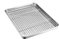TeamFar Baking Sheet Set - Stainless Steel Cookie Tray with Cooling Rack | Non-Toxic & Dishwasher Safe