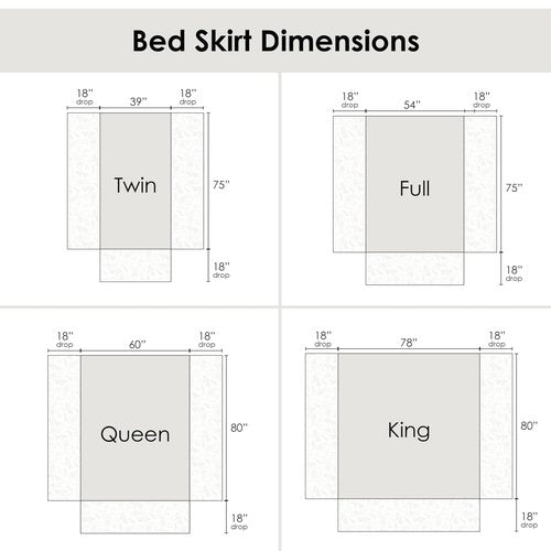 Greenland Home Paisley Quilted 100% Cotton Bed Skirt, White, Queen
