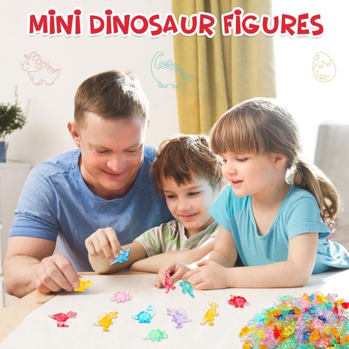 HAPTIME 230 Pcs Mini Resin Animals, Mini Dinosaur Figures, Miniature Figurines to Hide, Desk Pets, Bulk Mini Toys, Tiny Dinosaur Party Favors, Small Classroom Prizes for Kids, Easter Egg Fillers