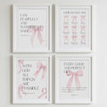 DTLGTG Coquette Pink Bow Wall Decor - Set of 4 Aesthetic Posters for Teen Girls | 8x10in Unframed Art Prints