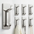 Pickpiff Wall Hooks - 13LB Strong Adhesive Coat & Towel Hangers | Brushed Nickel 6 Pack