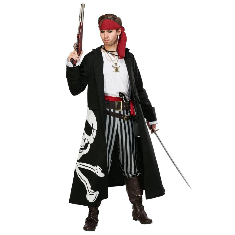 Plus Size Pirate Flag Captain Costume for Men - 3X