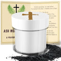 Prefilled Pure Palm Ashes for Ash Wednesday with Acrylic Palm Ash Pyx Container, Christian and Catholic Church Supplies, Comes in Packs That Serve 1000 People (Cross)