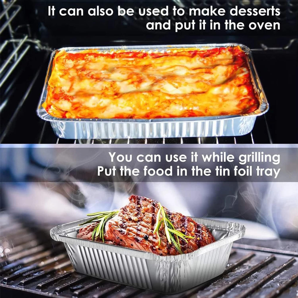 Waytiffer Aluminum Pans - 9x13 Disposable Foil Pans (10 Pack) | Extra Thick Deep Steam Table Pans for Baking & Roasting