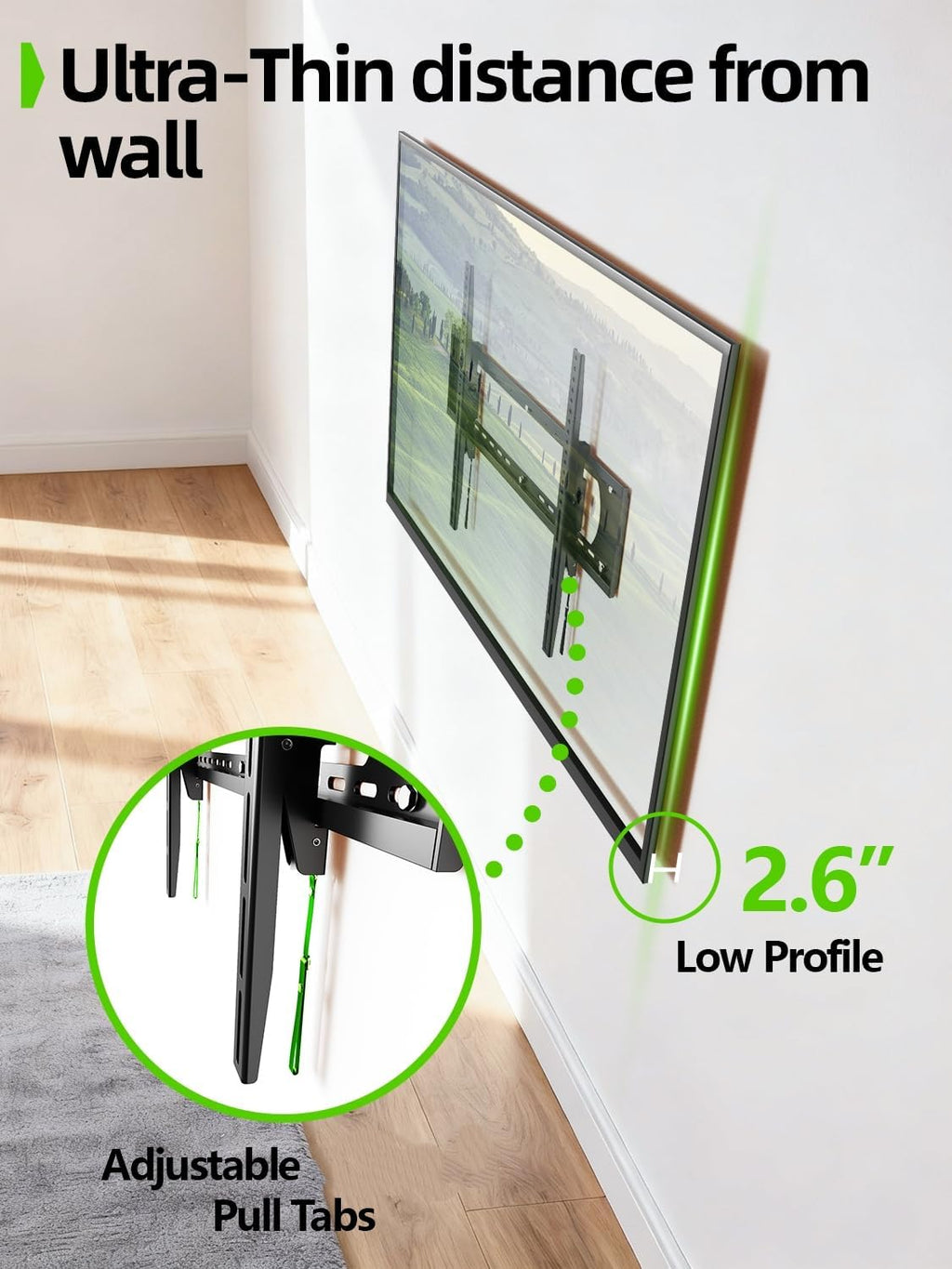USX MOUNT Heavy Duty Tilting TV Wall Mount - Ultra Slim Design for 60-120" TVs, Supports Up to 220lb