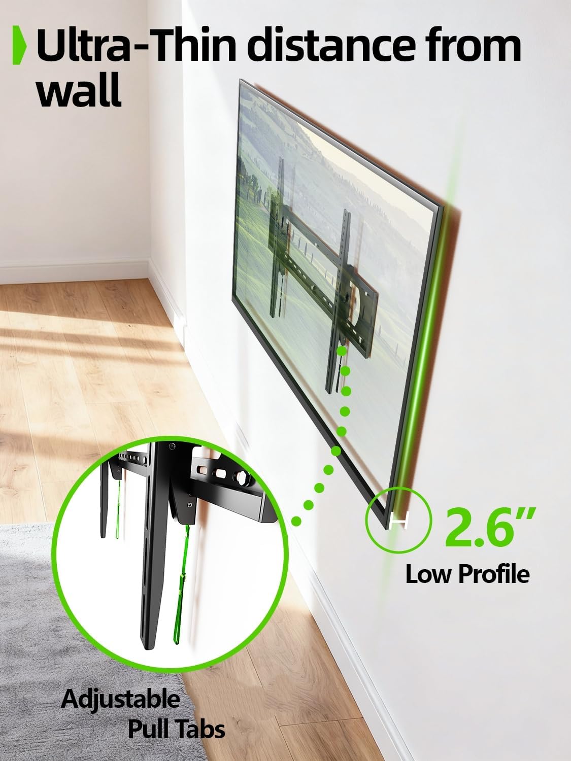 USX MOUNT Heavy Duty Tilting TV Wall Mount - Ultra Slim Design for 60-120" TVs, Supports Up to 220lb
