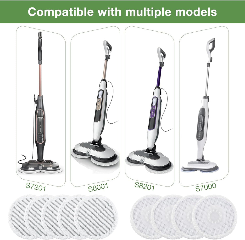 Shark 10 Pack Steam Mop Replacement Pads - Reusable Cleaning Pads for All Floor Types