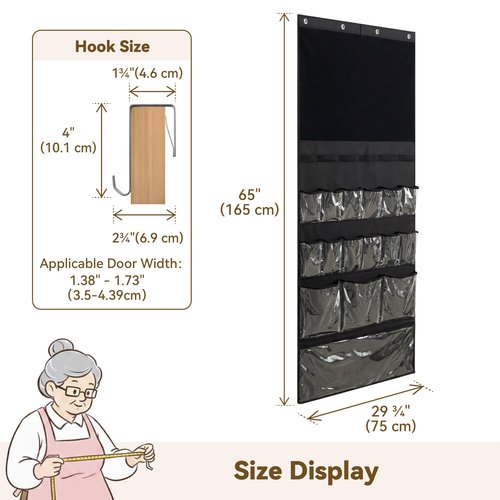 GRANNY SAYS Over the Door Organizer for Toy Guns Storage, Over the Door Toy Organizers with 16 Pockets and Straps, Hanging Kids Toys Storage Rack for Foam Blasters, Darts, Goggles, Stuffed Animals