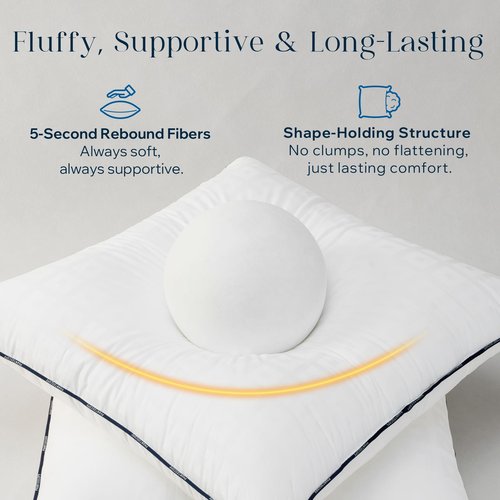 Phantoscope 18x18 Pillow Insert - Throw Pillow Inserts with 100% Cotton Jacquard Cover - 18 Inch Bed and Couch Pillows Square Form Throw Pillows, Pack of 1