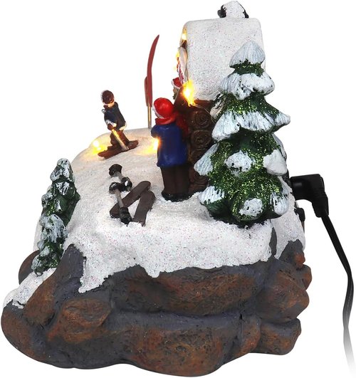 Christmas Village | Pre-Lit Ski Down The Mountain Tabletop Decoration - Perfect Holiday Centerpiece