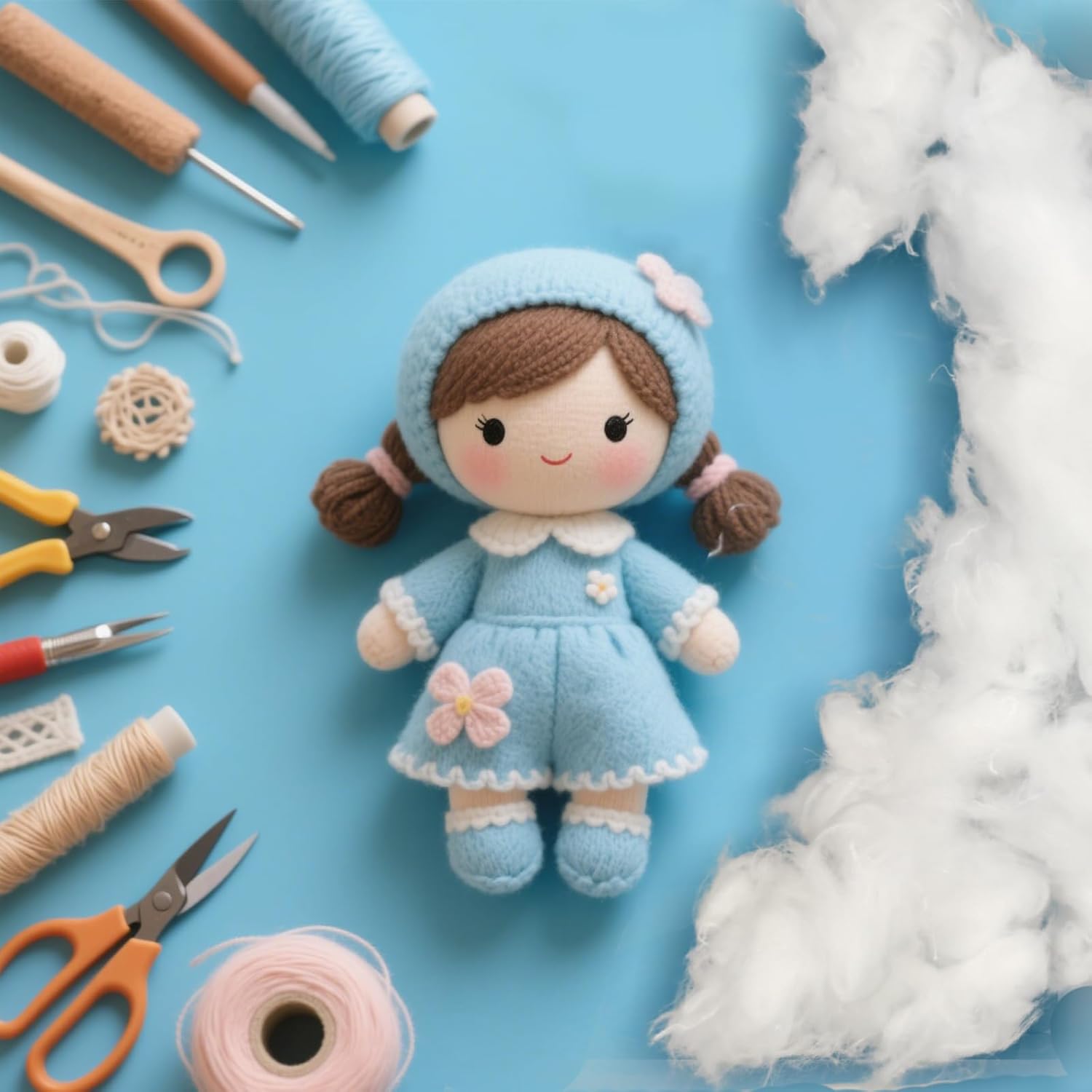 Vseegrs Premium Polyester Stuffing - Soft, Warm Fiber Filling for Stuffed Animals & Dolls | 75g/2.6oz