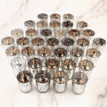 Silver Mercury Glass Tea Light Holders - Elegant Votive Candle Holders for Weddings & Home Decor | Set of 36