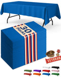 Niuara Blue Plastic Table Cloth - 30 Pack 54" × 108" Rectangle Disposable Tablecloths for 6FT Tables, Waterproof Table Cover for Party, Holiday & Gathering Use