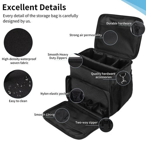 Keureedg Carry Case Compatible with Bissell SteamShot Hard Surface Steam Cleaner 39N7V/39N7A, Adjustable Compartments Steam Cleaner Storage Bag with Extra Pockets for Accessories