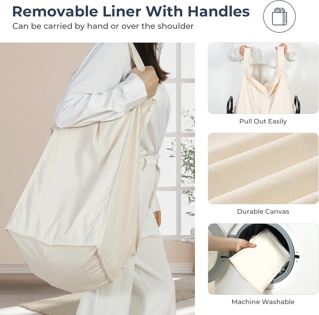 STO STO Laundry Hamper - 120L Rolling Sorter Cart with Removable Washable Liner & Wheels