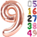 Rose Gold Number 9 Balloon - 40 Inch Giant Foil Balloon for 9th Birthday Party Decorations