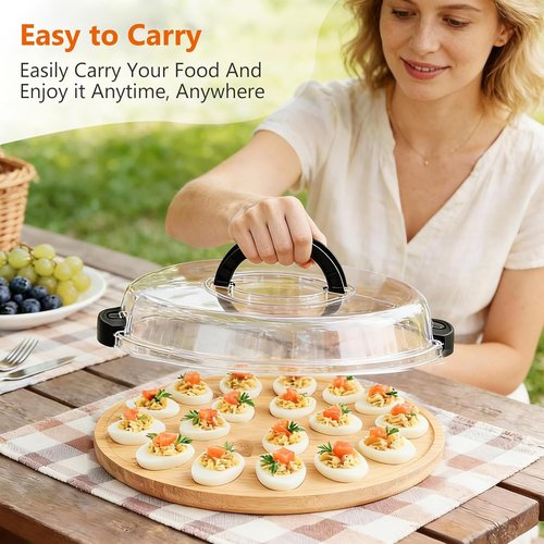 Deviled Egg Containers by [Brand Name] - Portable 24-Slot Platter Tray with Lid | Ideal for Easter, Parties & Picnics